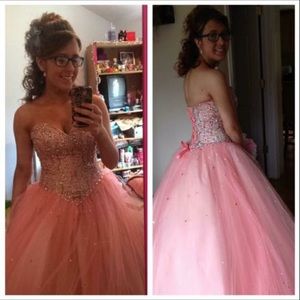 Light Pink Ball Gown Prom Dress!
